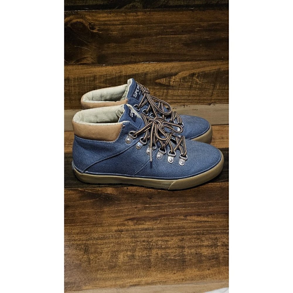 Sperry Blue Canvas/Denim Boots Men’s Size 6 Streetwear Casual Shoes Gum Sole - Picture 3 of 9